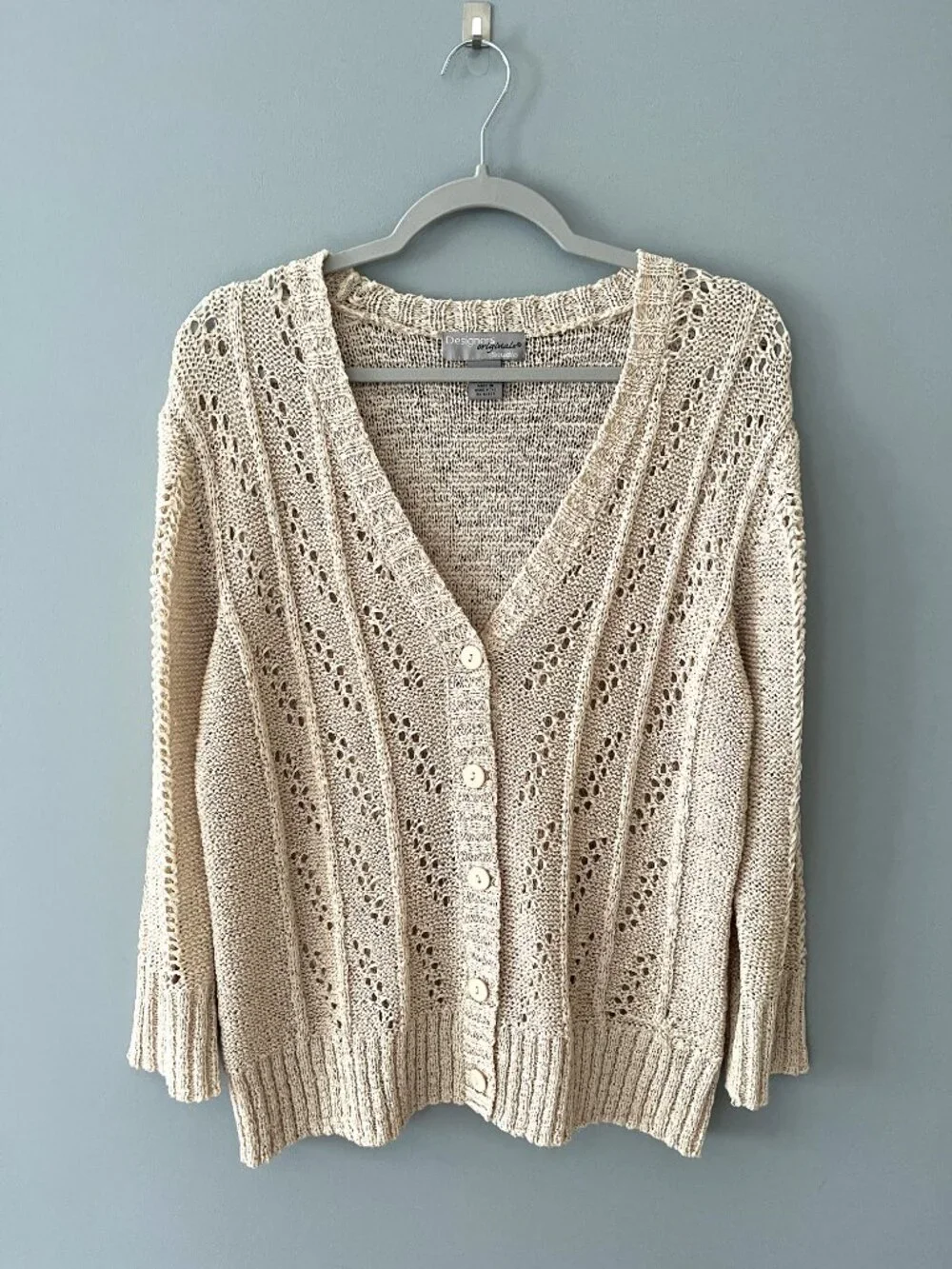 Vintage Designers Originals Studio Sweater Cardigan (Natural) L - Picture 1 of 15